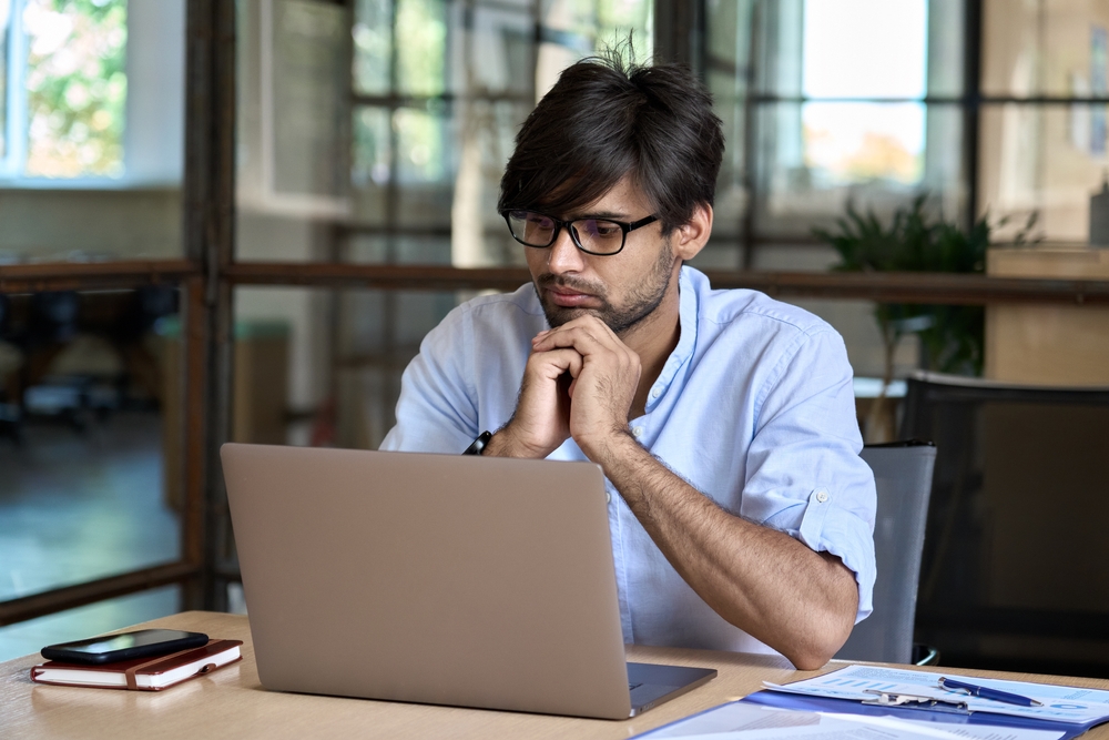 Career professional searching for jobs online in the AI era